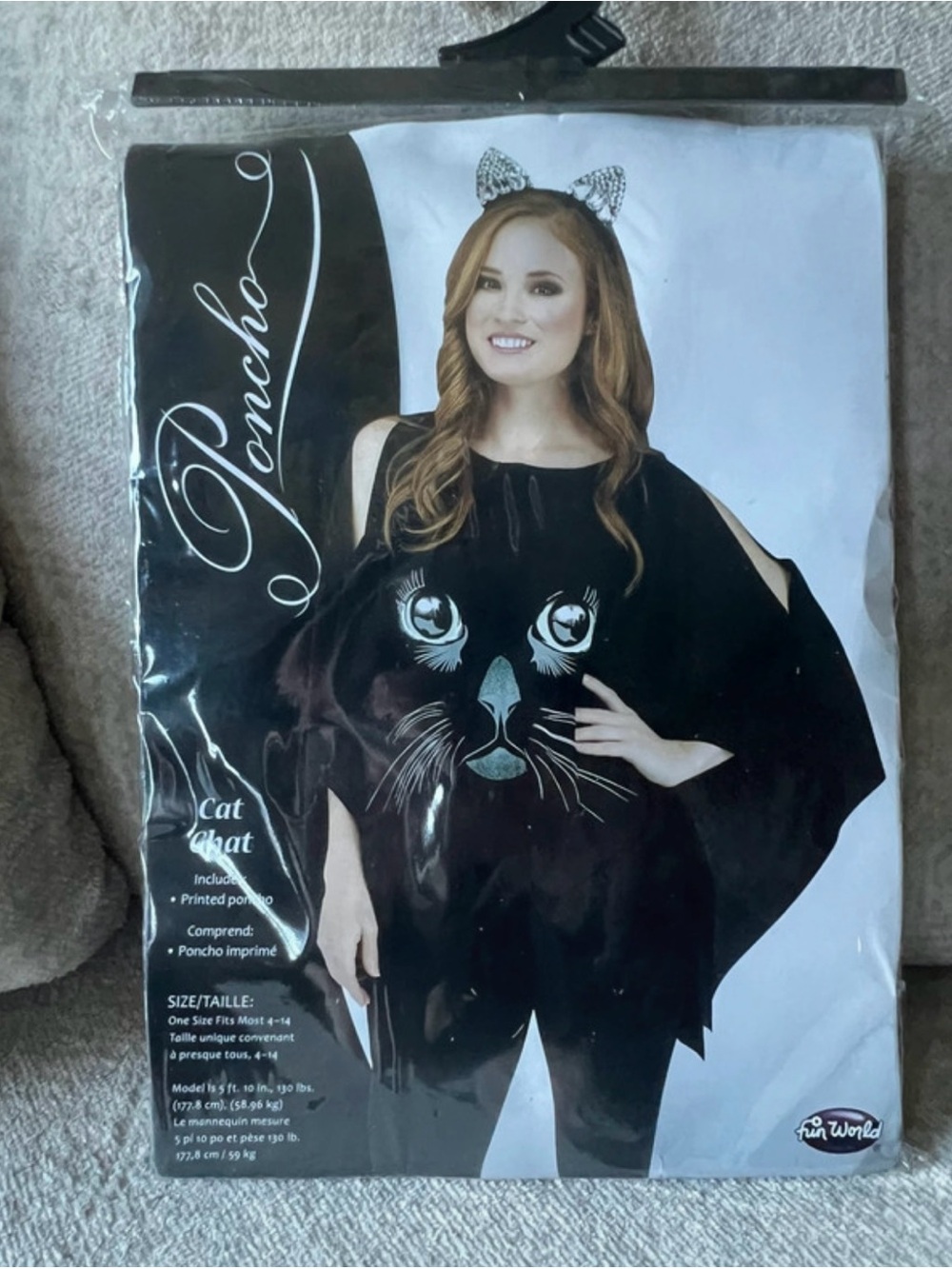 Fun World Glitter Cat Poncho Costume